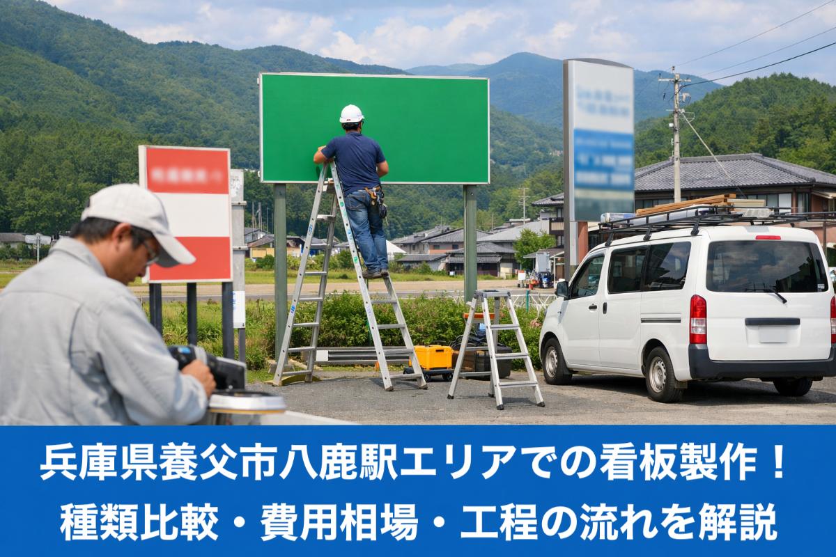 兵庫県養父市八鹿駅エリアでの看板製作!種類比較・費用相場・工程の流れを解説