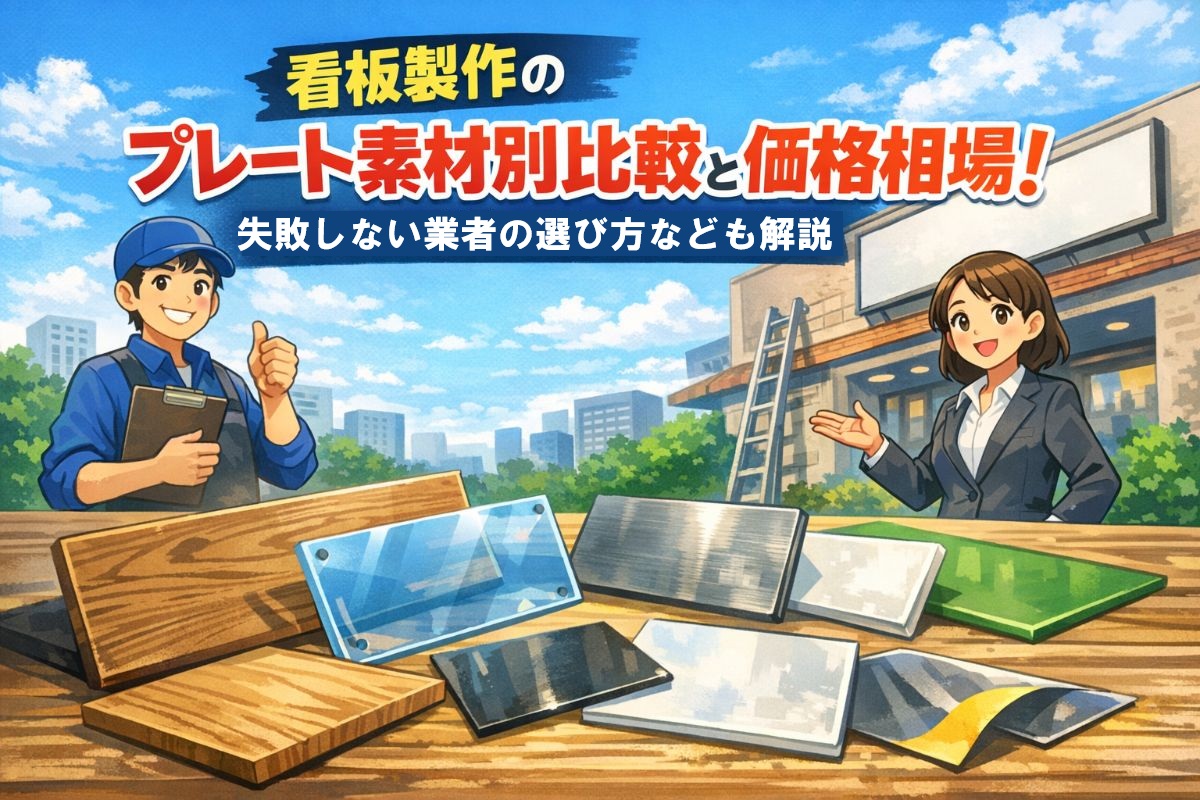 看板製作のプレート素材別比較と価格相場!失敗しない業者の選び方なども解説