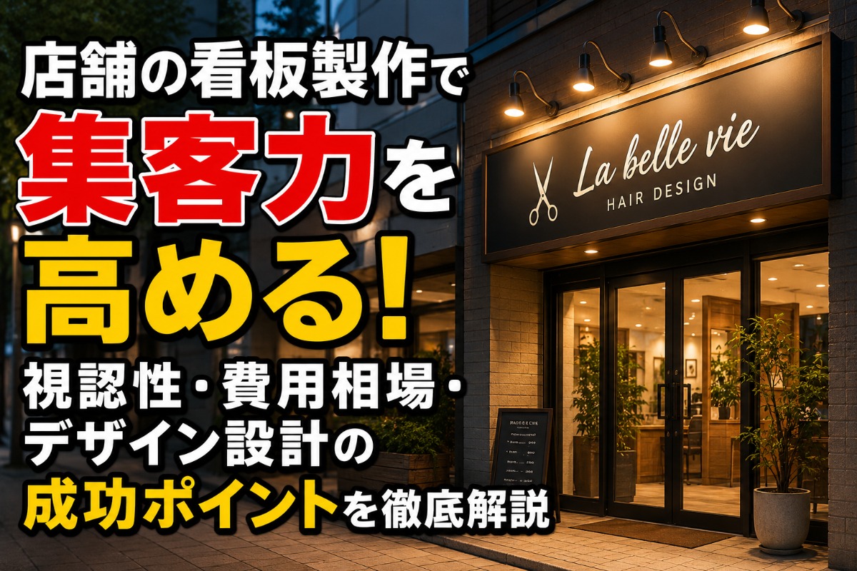 店舗の看板製作で集客力を高める!視認性・費用相場・デザイン設計の成功ポイントを徹底解説